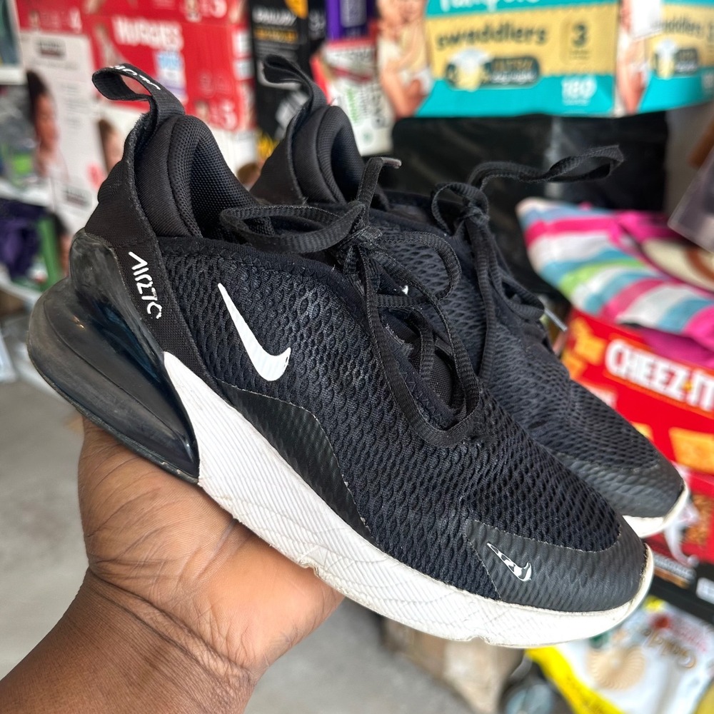 Nike Air Max 270 Little Kids Athletic Shoes Size 2.5Y Black - Picture 13 of 14